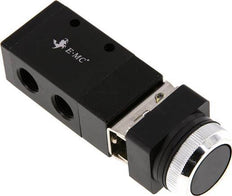 3/2 G1/4'' Válvula universal de botón negro 0-8bar/0-112psi E.MC