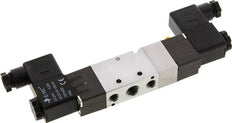 5/3 G1/4'' (G1/8'') Válvula solenoide de centro cerrado 12V DC 1.5-8bar/21.0-112psi E.MC