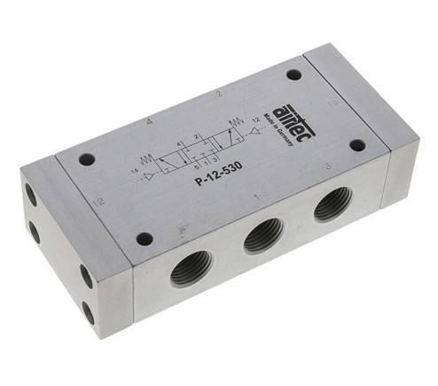 válvula piloto de aire de 5/3 G1/2'' de centro cerrado 0-10bar/0-140psi Airtec
