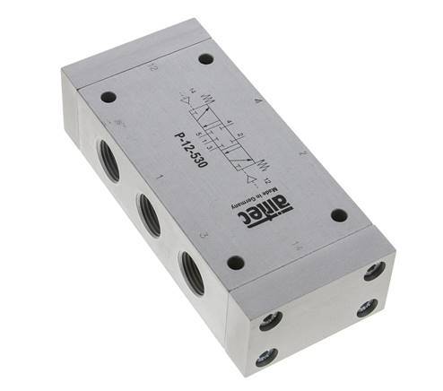 válvula piloto de aire de 5/3 G1/2'' de centro cerrado 0-10bar/0-140psi Airtec