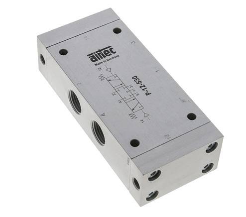 válvula piloto de aire de 5/3 G1/2'' de centro cerrado 0-10bar/0-140psi Airtec