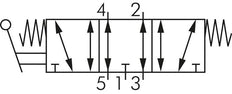 5/3 G1/2'' Válvula de palanca manual de escape central 0-8bar/0-112psi E.MC