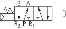 válvula de vástago 5/2 G1/4'' (G1/8'') 0-8bar/0-112psi YPC