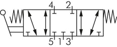 5/3 G1/8'' Válvula de palanca manual de centro cerrado 0-8bar/0-112psi E.MC