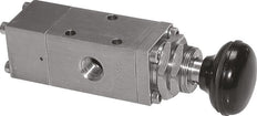 5/2 G1/2'' (G1/8'') Válvula de botón de acero inoxidable Detent -0.95-12bar/-13.2-168psi