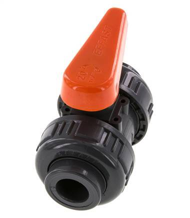 Válvula de Bola de PVC de 2 Vías Doble Unión 16 mm Toma EPDM