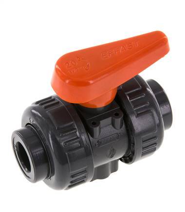 Válvula de Bola de PVC de 2 Vías Doble Unión 16 mm Toma EPDM