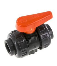 Válvula de Bola de PVC de 2 Vías Doble Unión de 20 mm Toma EPDM
