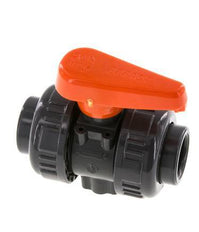 Válvula de Bola de PVC de 2 Vías Doble Unión de 20 mm Toma EPDM
