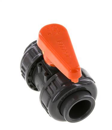 Válvula de Bola de PVC de 2 Vías Doble Unión de 20 mm Toma EPDM