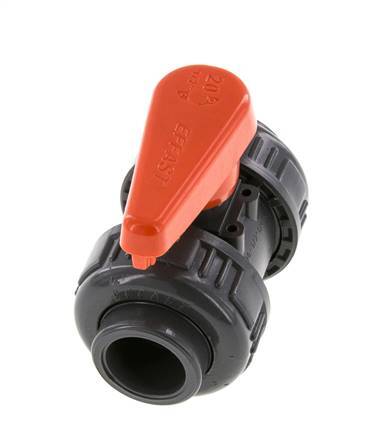 Válvula de Bola de PVC de 2 Vías Doble Unión de 20 mm Toma FKM