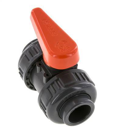 Válvula de Bola de PVC de 2 Vías Doble Unión de 20 mm Toma FKM