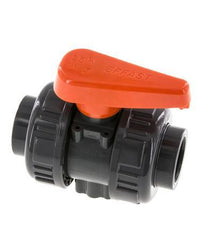 Válvula de Bola de PVC de 2 Vías Doble Unión de 25 mm Toma EPDM