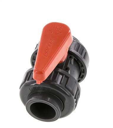 Válvula de Bola de PVC de 2 Vías Doble Unión 25 mm Toma FKM