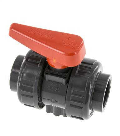 Válvula de Bola de PVC de 2 Vías Doble Unión 32 mm Toma EPDM