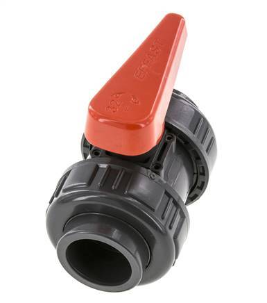 Válvula de Bola de PVC de 2 Vías Doble Unión 32 mm Toma EPDM