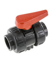 Válvula de Bola de PVC de 2 Vías Doble Unión 32 mm Toma EPDM