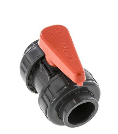 Válvula de Bola de PVC de 2 Vías Doble Unión 32 mm Toma EPDM