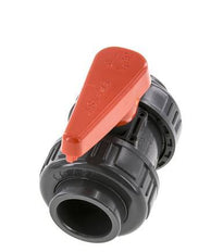 Válvula de Bola de PVC de 2 Vías Doble Unión 32 mm Toma EPDM