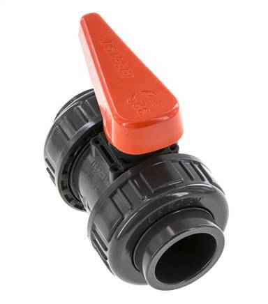 Válvula de Bola de PVC de 2 Vías Doble Unión 32 mm Toma FKM