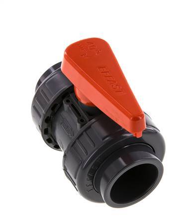 Válvula de Bola de PVC de 2 Vías Doble Unión 40 mm Toma FKM