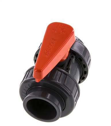Válvula de Bola de PVC de 2 Vías Doble Unión 40 mm Toma FKM