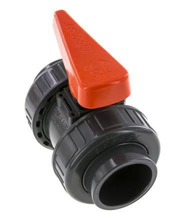 Válvula de Bola de PVC de 2 Vías Doble Unión 50 mm Toma FKM