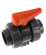 Válvula de Bola de PVC de 2 Vías Doble Unión 50 mm Toma FKM