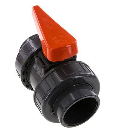 Válvula de Bola de PVC de 2 Vías Doble Unión 63 mm Toma FKM
