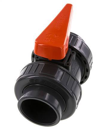 Válvula de Bola de PVC de 2 Vías Doble Unión 63 mm Toma FKM