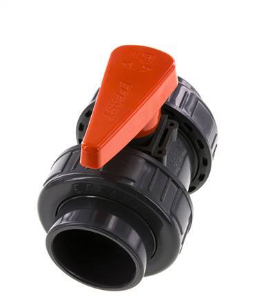Válvula de Bola de PVC de 2 Vías Doble Unión 63 mm Toma FKM