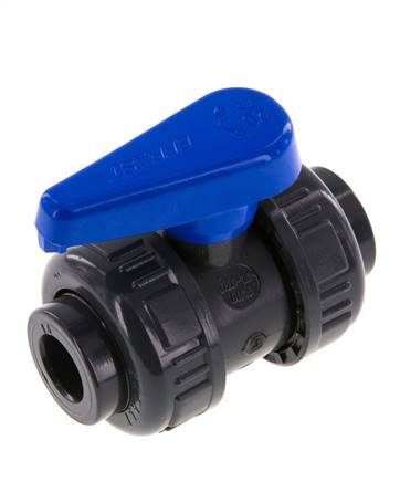 Válvula de Bola de PVC de 2 Vías Doble Unión 16 mm Toma EPDM