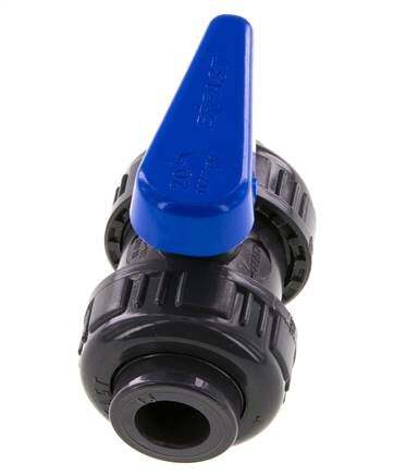 Válvula de Bola de PVC de 2 Vías Doble Unión 16 mm Toma EPDM