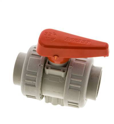 Válvula de bola de 2 vías True Union Rp 1'' EPDM en PP-H