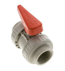 Válvula de bola de 2 vías PP-H Doble Unión Rp 1 1/4'' FKM