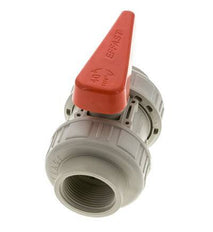 Válvula de bola de 2 vías PP-H Doble Unión Rp 1 1/4'' FKM