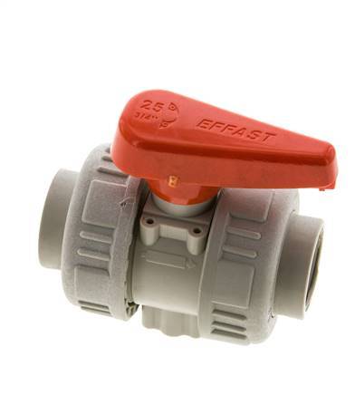 Válvula de bola de 2 vías True Union Rp 3/4'' EPDM en PP-H