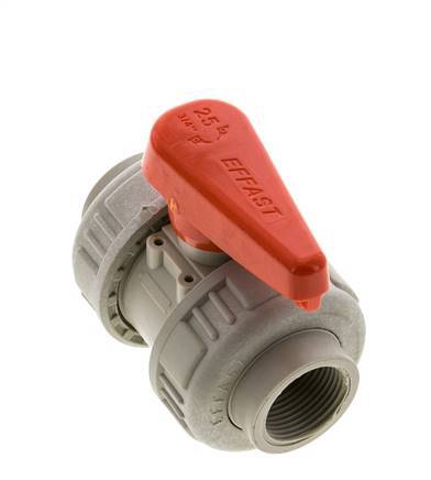 Válvula de bola de 2 vías True Union Rp 3/4'' EPDM en PP-H