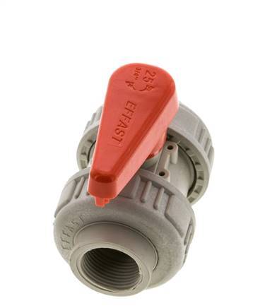 Válvula de bola de 2 vías True Union Rp 3/4'' EPDM en PP-H