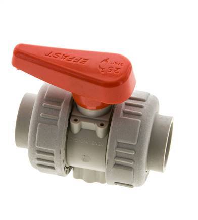 Válvula de bola de 2 vías True Union Rp 3/4'' EPDM en PP-H