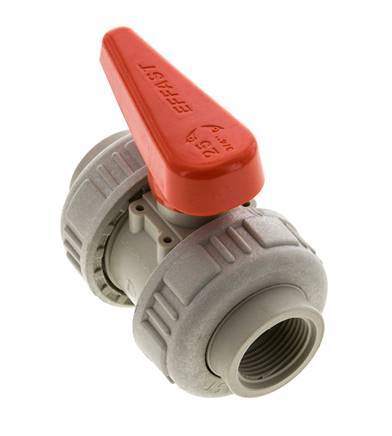 Válvula de bola de 2 vías True Union Rp 3/4'' EPDM en PP-H