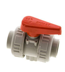Válvula de bola de 2 vías PP-H Doble Unión Rp 3/4'' FKM