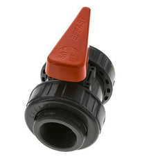 Válvula de bola de PVC de 2 vías Doble Unión Rp 1 1/2'' EPDM