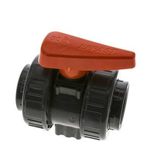 Válvula de bola de PVC de 2 vías Doble Unión Rp 1 1/2'' EPDM