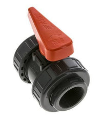 Válvula de bola de PVC de 2 vías Doble Unión Rp 1 1/2'' FKM