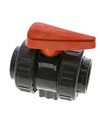 Válvula de bola de PVC de 2 vías Doble Unión Rp 1 1/2'' FKM