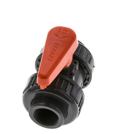 Válvula de Bola de PVC de 2 Vías Doble Unión Rp 3/4'' EPDM