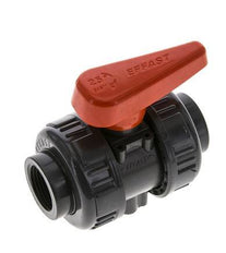 Válvula de Bola de PVC de 2 Vías Doble Unión Rp 3/4'' FKM