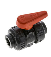 Válvula de bola de PVC de 2 vías Doble Unión Rp 3/8'' EPDM