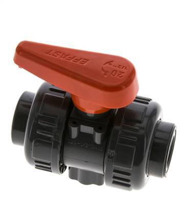 Válvula de Bola de PVC de 2 Vías Doble Unión Rp 3/8'' FKM